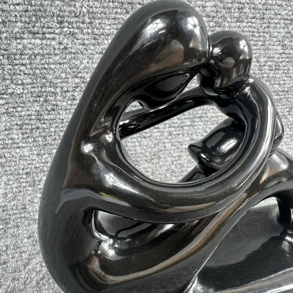 Vintage Mother Child Black Resin Sculpture Modern Art Figurine Made in Thailand - Picture 3 of 12